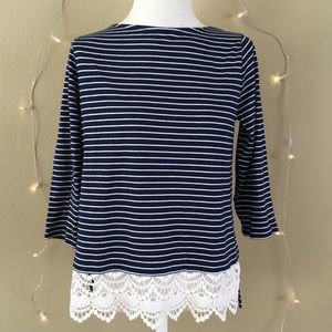 brand new white laced long sleeve top size small